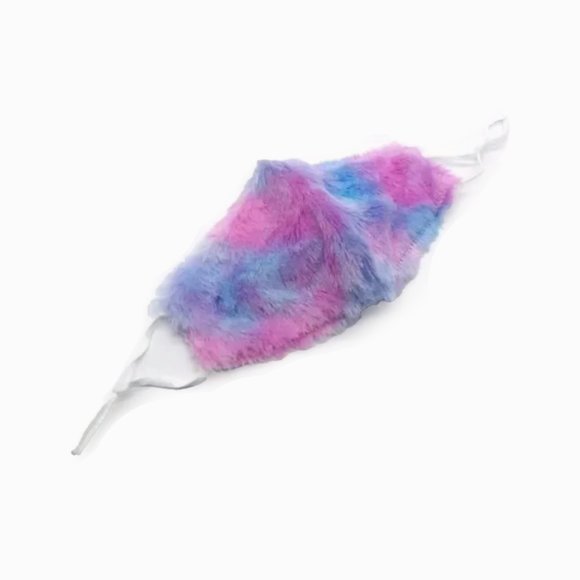 Blue and Purple fluffy pastel reusable face mask with pocket - Picture 1 of 6